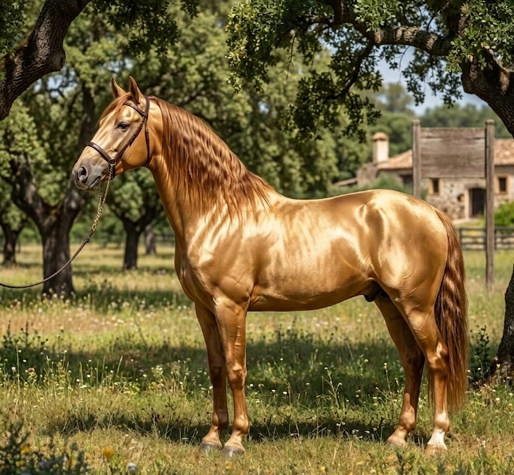 Caballo PRE con capa Isabela alazana (ee · Prl/Prl) — Golden Horses Spain